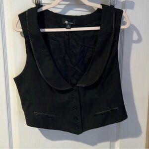 AB Studio Black Sleeveless Vest Top